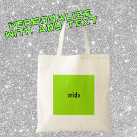 Bolsa Tote Proposta de Padrinho de Noiva Verão Menina Verde<br><div class="desc">Com uma vibrante caixa neon verde com texto preto elegante,  esta caixa é perfeita para uma proposta de padrinho de noiva trendy y2k.</div>