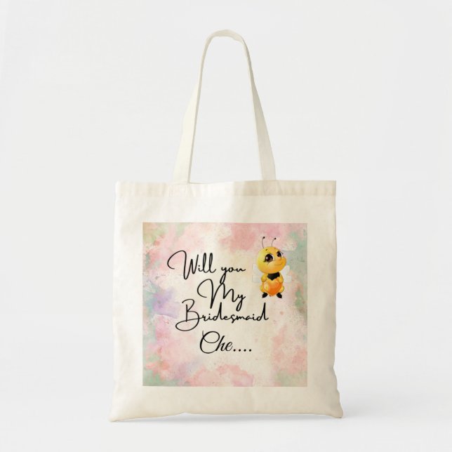 Bolsa Tote Proposta Personalizada de Bridesmaid da Bag Tote (Frente)
