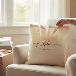 Bolsa Tote Proposta Personalizada de Dama de Honra Nome Casam