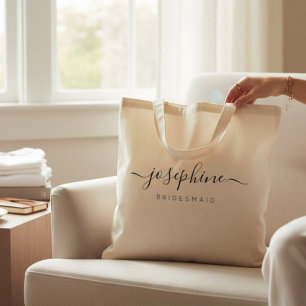 Bolsa Tote Proposta Personalizada de Dama de Honra Nome Casam