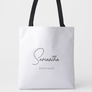 Bolsa Tote Proposta Simples de Bridesmaid Personalizada Moder