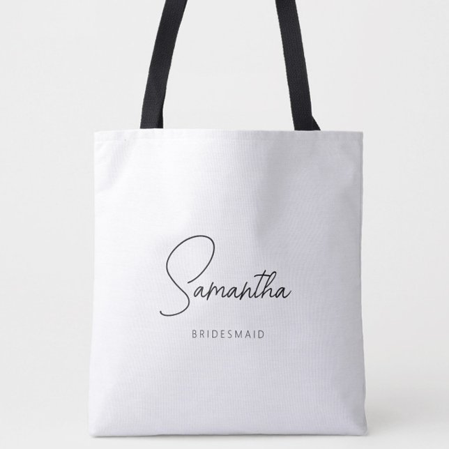Bolsa Tote Proposta Simples de Bridesmaid Personalizada Moder (Personalized Bridesmaid Proposal Tote Bag with Name, Bachelorette Gifts, Wedding Party Gifts)