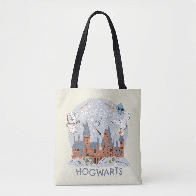 Bolsa Tote Propriedade de Hogwarts Cartoon Gráfico (Frente)