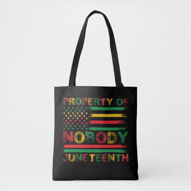 Bolsa Tote Propriedade de Ninguém Juneteenth Bandeira America (Frente)