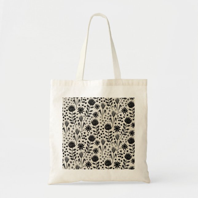 Bolsa Tote Protea Floral Block Impressão Millefleur (Frente)