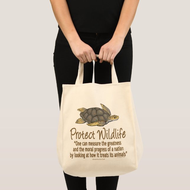 Bolsa Tote Proteger as tartarugas do mar (Frente (produto))