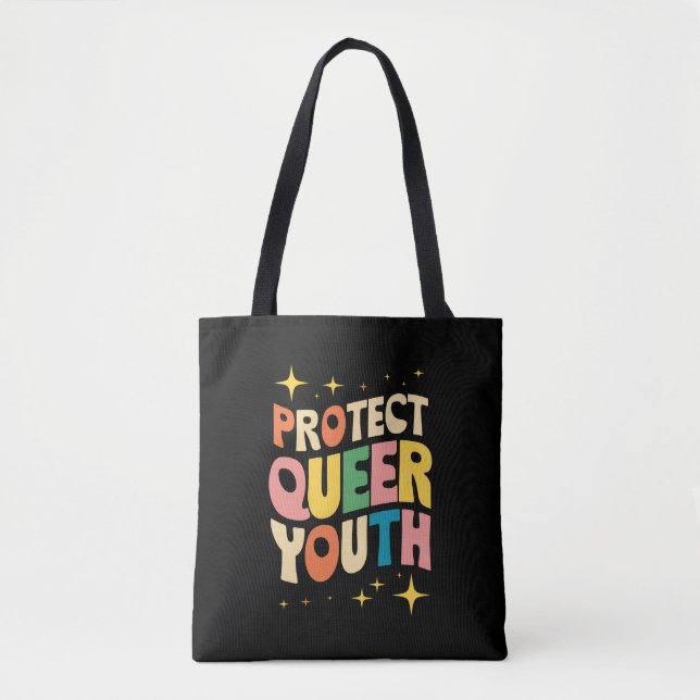 Bolsa Tote Proteja Jovens Queer Proteja Crianças Trans LGBTQ (Frente)