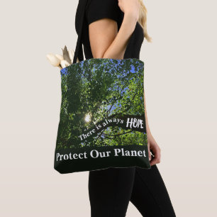 Bolsa Tote Proteja Nosso Planeta Vá Verde Sempre Há Esperança