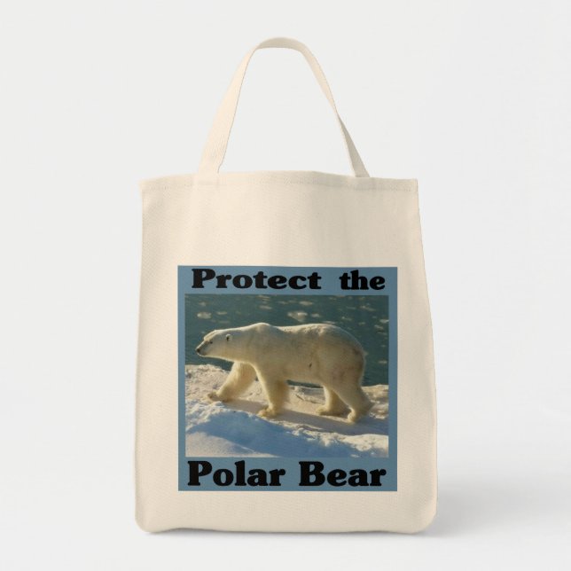 Bolsa Tote Proteja o Urso Polar (Frente)
