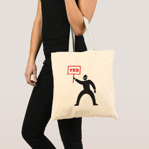 Bolsa Tote Protesto de Figura do Stick Minimalista Sinal de N