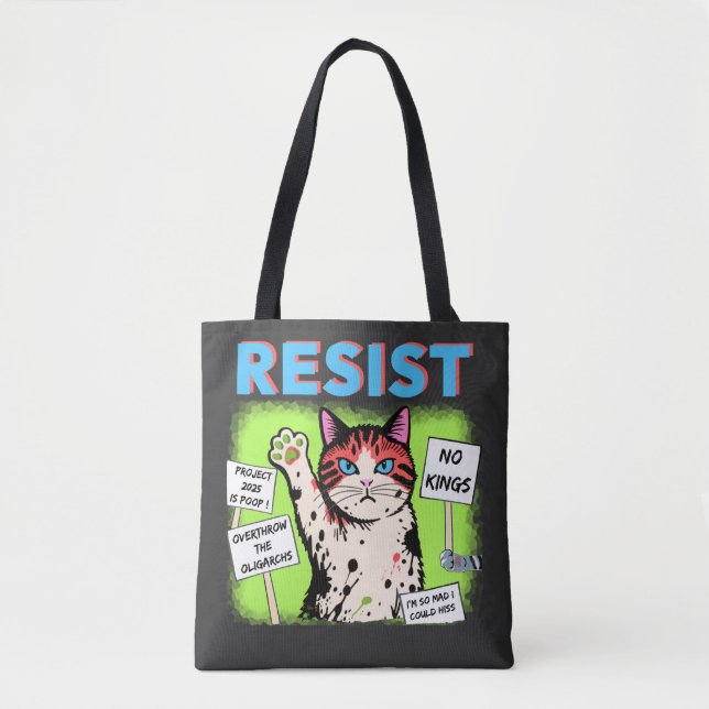 Bolsa Tote Protesto de Resistência Gato 2025 (Frente)