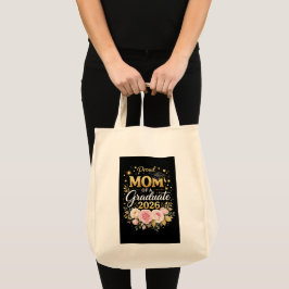 Bolsa Tote Proud Mom of a Graduate 2026 – Elegant Gold & Flor