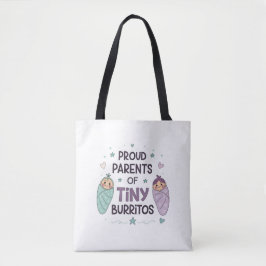 Bolsa Tote Proud Parents of Tiny Burritos Art