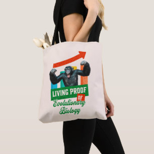 Bolsa Tote Prova Viva da Biologia Evolutiva Chimpanzé Engraça