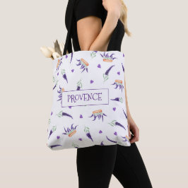Bolsa Tote Provença romântica aguarela Flores de lavanda 