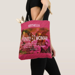 Bolsa Tote Proverbs Rosa 31 Mulher