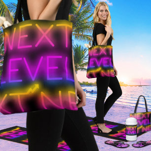 Bolsa Tote Próximo Nível Tahiti Sunset Large Neon Black