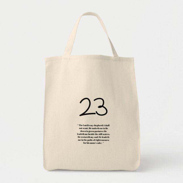 Bolsa Tote Psalm 23 Peaceful Path Grocery Bag (Frente)