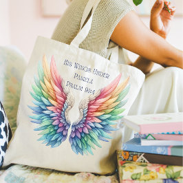 Bolsa Tote Psalm 91:4 Christian Tote Bag
