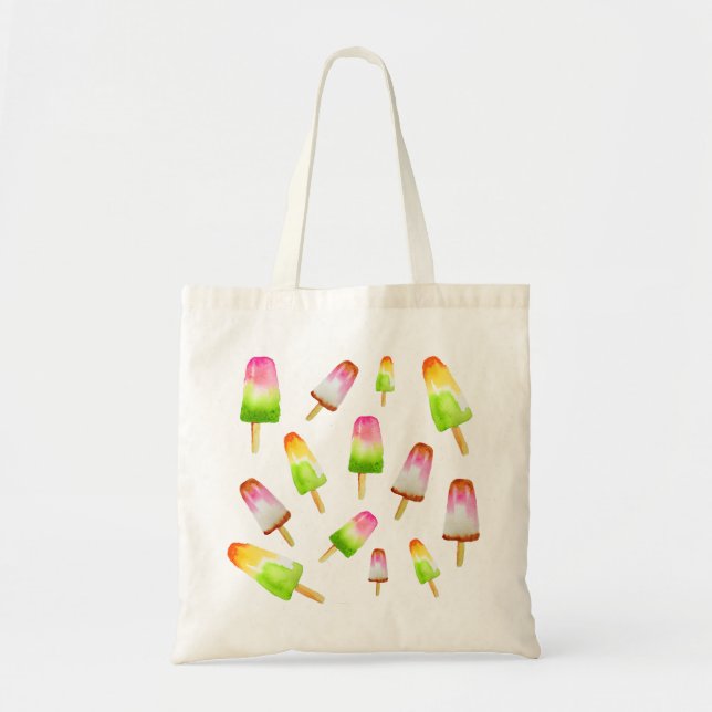 Bolsa Tote Psicha-arco-íris, praia de férias de Verão (Frente)