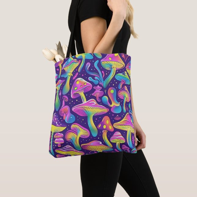 Bolsa Tote Psicodélico Hippy Retro dos Anos 70 e 60 (Close Up)