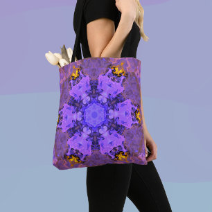 Bolsa Tote Psicodélico Púrpura e Amarelo