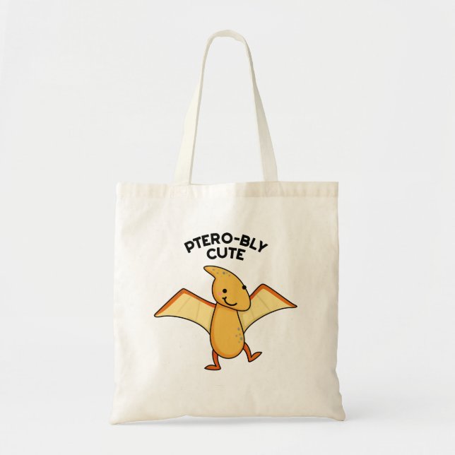 Bolsa Tote Pterobly Cute Funny Dinosaur Pterodactyl Pun (Frente)