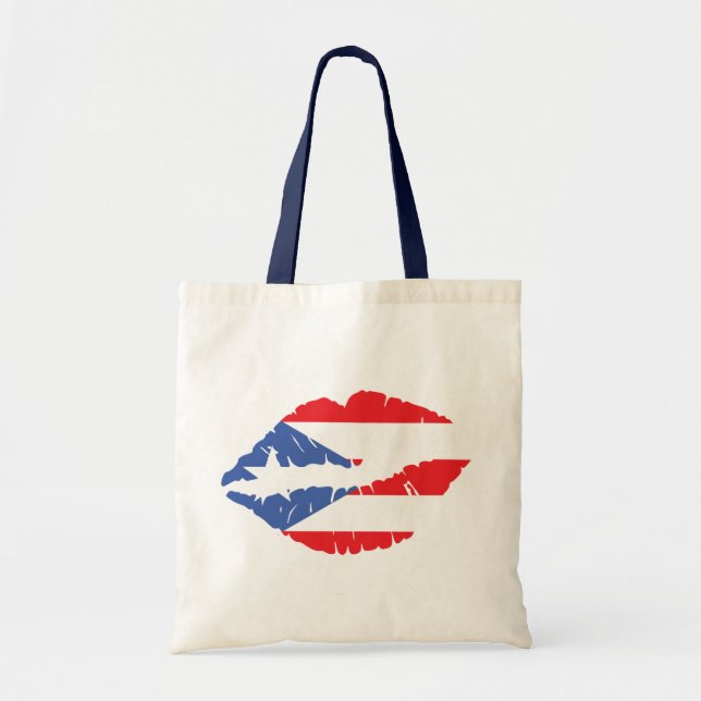 Bolsa Tote Puerto Rico Flag Lips (Frente)