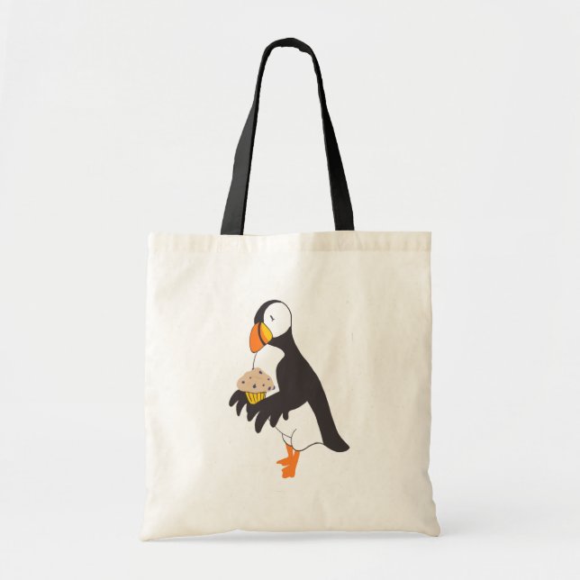 Bolsa Tote Puffin com Muffin (Frente)