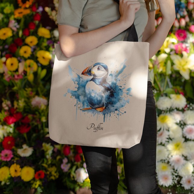 Bolsa Tote Puffin Splash, personalizado (Criador carregado)
