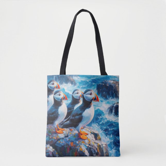 Bolsa Tote Puffins (Frente)