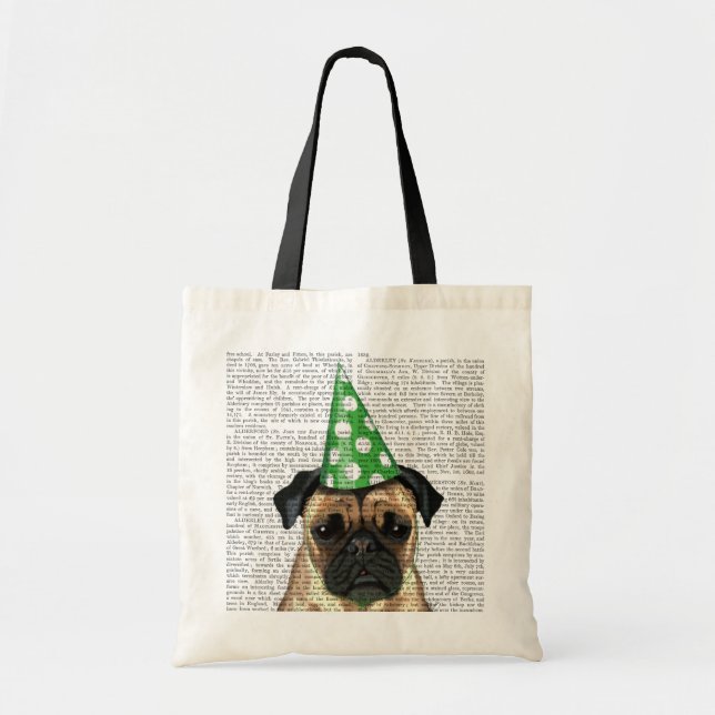 Bolsa Tote Pug 2 da festa (Frente)