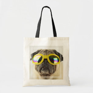 Bolsa Tote Pug com óculos