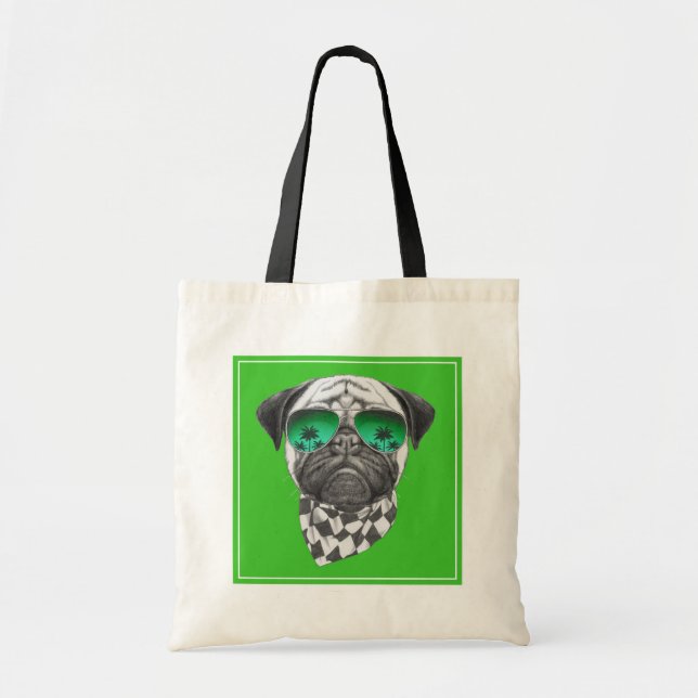 Bolsa Tote Pug de Miami (Frente)