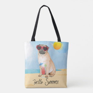 Bolsa Tote Pug de Verão