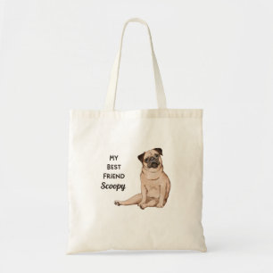 Bolsa Tote Pug Dog Meu Melhor Nome Personalizado