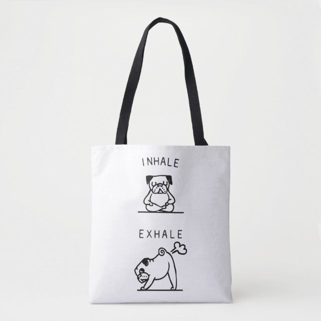 Bolsa Tote Pug Exercício de Respiração (Frente)