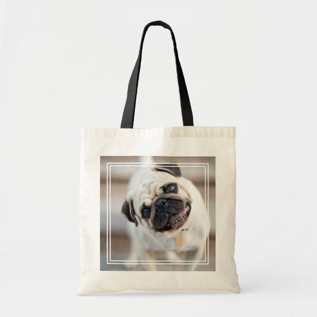 Bolsa Tote Pug Head Tilt (Frente)