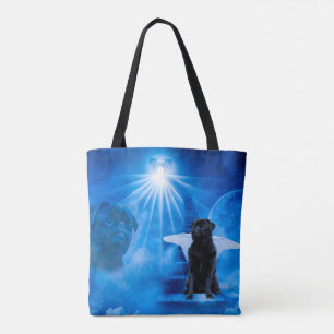Bolsa Tote Pug in Heaven as Angel Sympathy