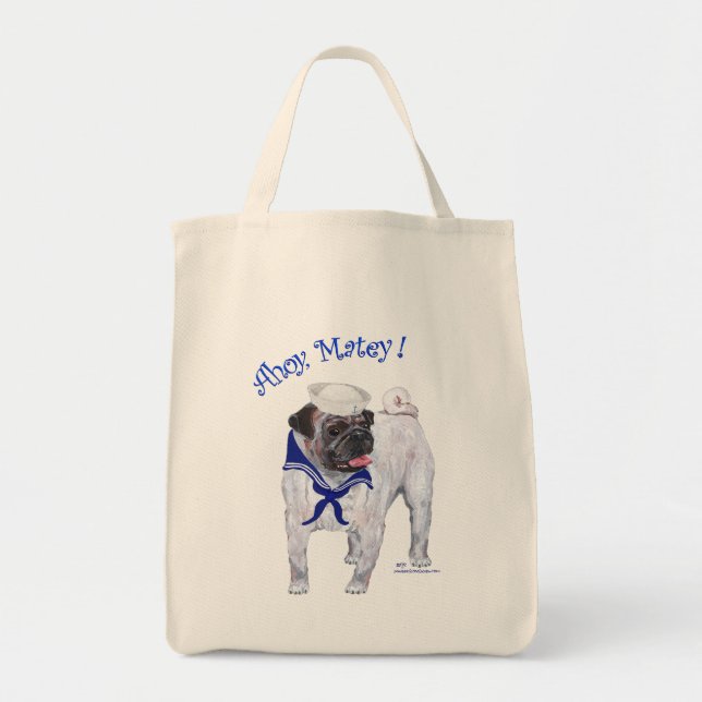 Bolsa Tote Pug Sailor (Frente)