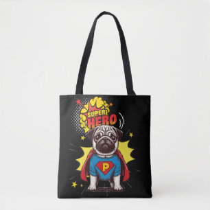 Bolsa Tote Pug Super Hero