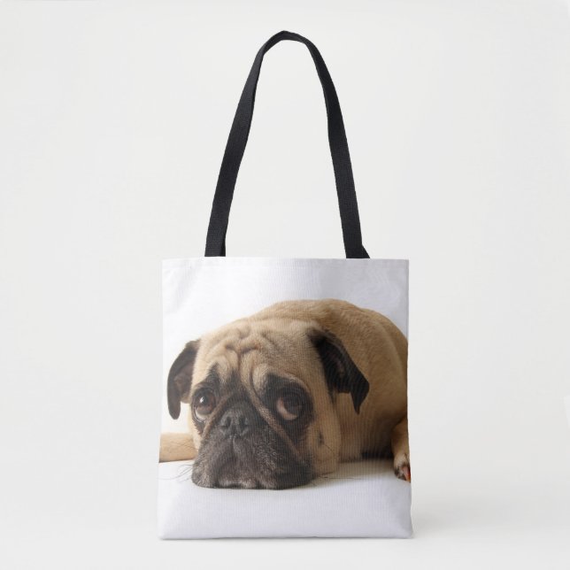 Bolsa Tote Pug Triste (Frente)