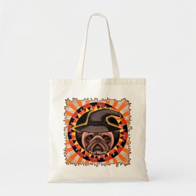 Bolsa Tote Pug Witch (Frente)