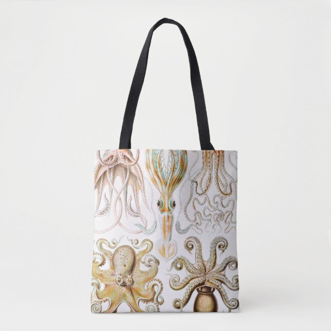Bolsa Tote Pula de Octopus, Gamochonia por Ernst Haeckel (Frente)