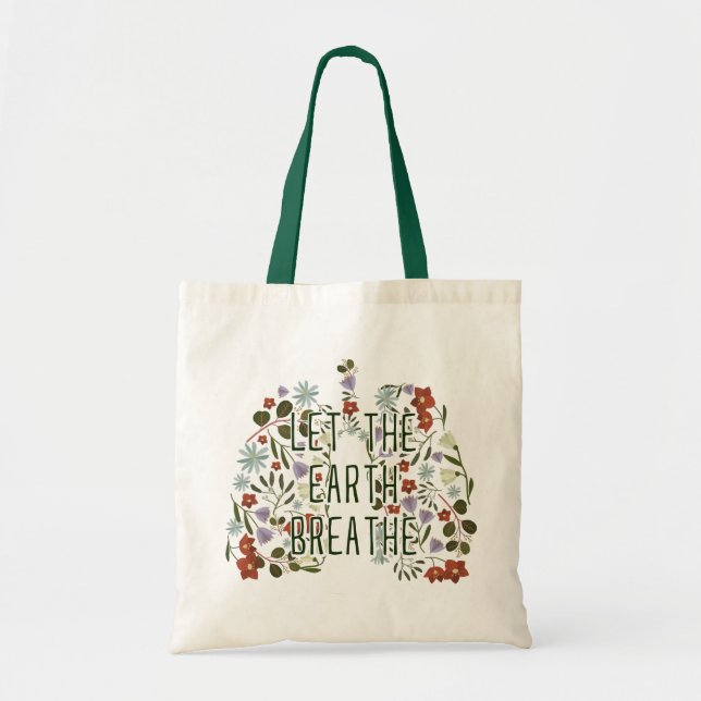 Bolsa Tote Pulmões Flores: Que A Terra Respire (Frente)
