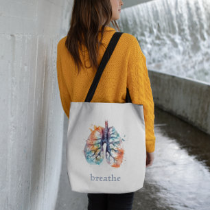Bolsa Tote Pulmões, respirar como uma árvore, personalizável