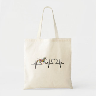 Bolsa Tote pulsação do coração do cavalo