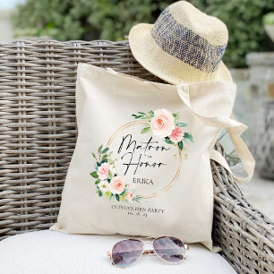 Bolsa Tote Pulseira de Flores Coroa Dama de Honra personaliza