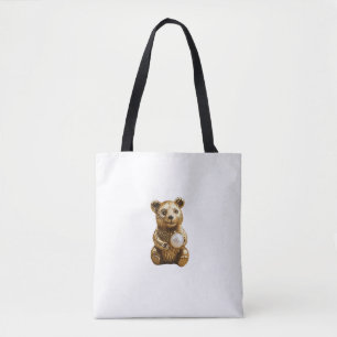 Bolsa Tote Pulseira de urso com pérola branca