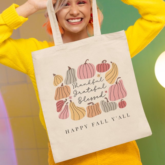 Bolsa Tote Pumpkin Bonito Cair Autumn Personalizado (Criador carregado)